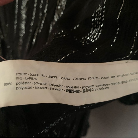 Zara Black Silver Shimmer Ruffle Dress - Picture 6 of 7